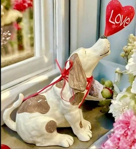 Blue Sky Clayworks Valentine LOVE BALLON HUND Figur 8,5" Authentischer Händler Neu mit Etikett - Bild 1 von 4