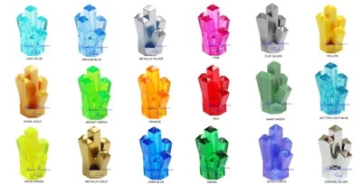 LEGO Lote/18 JUEGO DE CRISTALES DE ROCA Púrpura Azul Oro Plata Verde Naranja Rosa Amarillo Foto 1 de 3