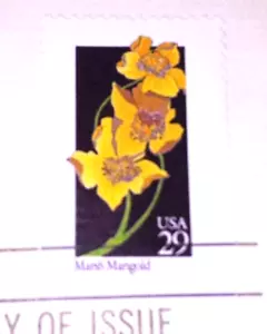 Wildflowers - Marsh Marigold - 1992 22kt Golden Replica Stamps - Gold Flowers - Picture 1 of 4