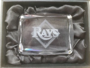 TAMPA BAY RAYS MVP Crystal Display Paper Weight w/Case 3 1/4x 2 3/8x 1 1/4 L004 - Picture 1 of 5