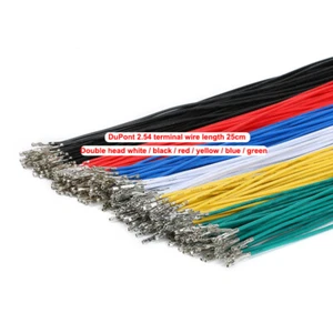 10 pièces DuPont 2,54 fil terminal double tête câble anche pression longueur 25 cm - Photo 1/5
