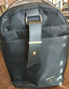 Swiss Gear Back Pack Black Gold Adjustable Straps Pockets Snap Buckle Accent - Picture 1 of 5