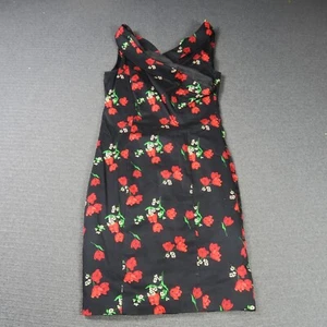 Review Womens Pencil Dress 12(AU) Medium Black Floral Sleeveless Cocktail Sheath - Picture 1 of 9