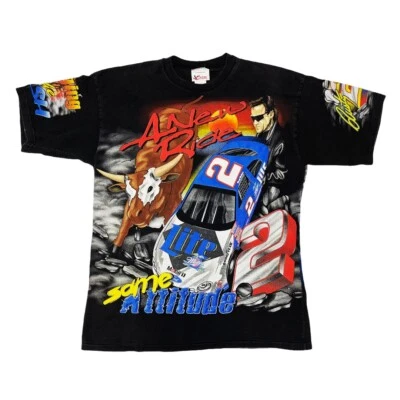 Camiseta De Colección Rara NASCAR Rusty Wallace Bull Charging All Over Print Para Hombre XL Foto 1 de 4