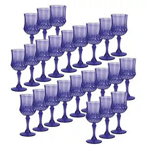 Wine Glasses Purple Patterned Plastic Bulk 48 Ct - Picture 1 of 1