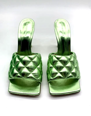 Подлинные сандалии-шлепанцы Bottega Veneta с подкладкой металлик размер 8 США - Изображение 1 из 4