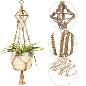 1/2 PIEZA Soporte para macetas para macramé Colgador Cáñamo Cuerda Trenzada Boho Decoración del Hogar - Imagen 1 de 8