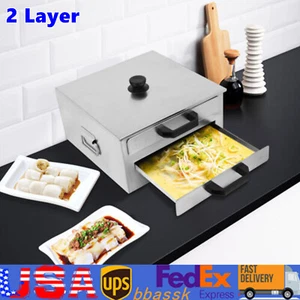 Máquina manual de rollos de fideos de arroz cantonés de 2 capas vaporizador de alimentos de acero inoxidable - Imagen 1 de 16