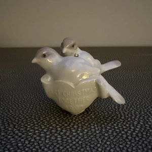 Vintage LLadro Ornament #5840 First Christmas Together Vögel auf Nest 1992  - Bild 1 von 5