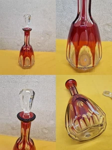 schöne alte Karaffe Bleikristall Rubinrot H. 30,2 cm - Bild 1 von 19