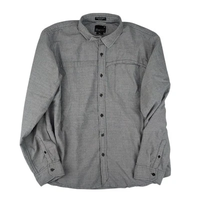Tavik Button Up Shirt Mens XXL / 2XL Solid Gray Long Sleeve Pocket Casual Beach - Image 1 of 4
