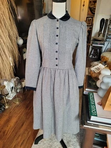 Vintage 1980s Lanz Houndstooth Dress Size S - Picture 1 of 4