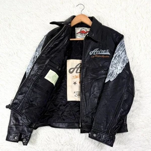 Chaqueta de cuero pluma pintada a mano AVIREX para hombre 75 aniversario talla M - Imagen 1 de 20