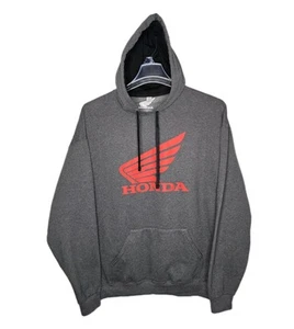 Honda Official Hooded Pullover Sweatshirt Gray Hoodie Red Logo Graphic Mens XL - Picture 1 of 10