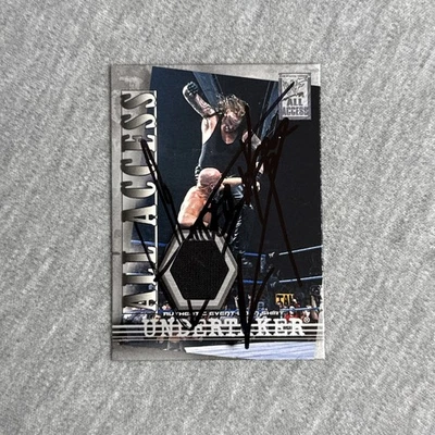 2002 Fleer WWF All Access #AAM-U Undertaker Shirt Relic Signed IP Auto - Image 1 of 2