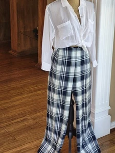 James Kenrob By Dalton Vintage 70s Plaid Polyester Pants Size 10 - Picture 1 of 9