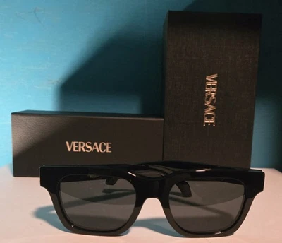 Gafas de sol Versace VE4486 unisex negras/grises oscuras 55 mm nuevas y auténticas Foto 1 de 2