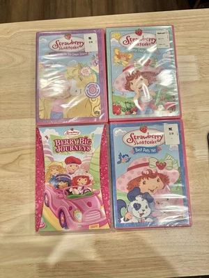 Vintage 2002 Strawberry Shortcake DVD Lot Of 4 Pink Cases - Imagem 1 de 4