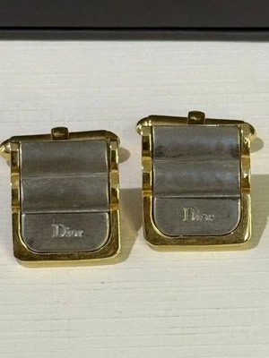 Gemelos Christian Dior de dos tonos firmados de colección  Foto 1 de 4