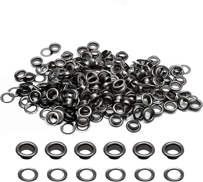 Черные люверсы 1/4 металлические люверсы со шайбами для холщовой обуви - Изображение 1 из 4