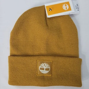 Timberland Beanie Herren OS Tan Logo Freizeit Outdoor Neutral Grunge, Neu - Bild 1 von 4