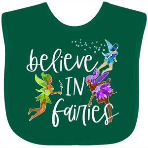 Inktastic Believe In Fairies Baby Lätzchen grün lila blau Glaubensflügel Glitzer Fun - Bild 1 von 7