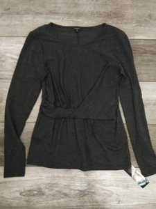 Camisa de mujer Lafayette 148 New York gris oscuro manga larga talla pequeña (leer) - Imagen 1 de 8