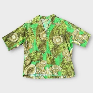 Vtg 1970s Andrade Shirt Mens Medium Thin Polyester Disco Made in Hawaii Greek - Picture 1 of 4