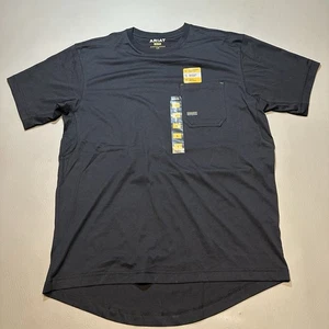 Herren Ariat Rebar T-Shirt schwarz große amerikanische Flagge durchgehender Rücken Grafik - Bild 1 von 6