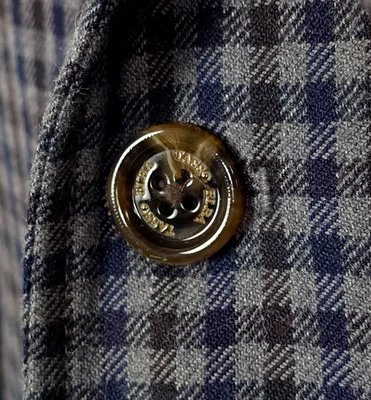 Tasso Elba Wool & Cotton Sport Coat Winter Flannel Gray Gingham Check XL 46-48 - Image 1 of 4