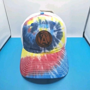 Los Angeles Angels Tie Dye Trucker Snapback Leather Patch Hat MLB The Game - Picture 1 of 7