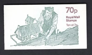 THATCHING 70p LEFT SELVEDGE BOOKLET FD3a Superb perforation all around LM - Picture 1 of 2