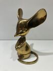 Vintage Solid Brass Mouse Figurine Paperweight Leonard Silver Mfg Big Ears 5"