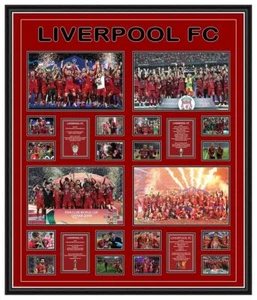 LIVERPOOL FC 2019/20 ALL 4 TROPHIES CHAMPIONS PREMIER LEAGUE FRAMED MEMORABILIA - Picture 1 of 4
