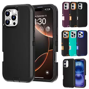 Per iPhone 16 16 Pro Max 16 Plus Custodia Resistente Antiurto Resistente 3 Strati Cover - Foto 1 di 59