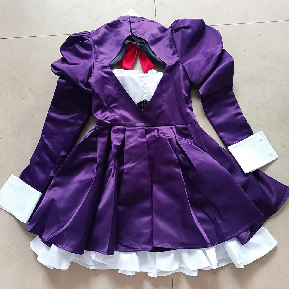 Фиолетовое и белое платье горничной с фартуком и маской - Изображение 1 из 1