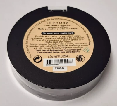 Sephora Matte Perfection Powder Foundation ~ 30 Warm Sand ~ Full Size 0.264 oz - Image 1 of 4