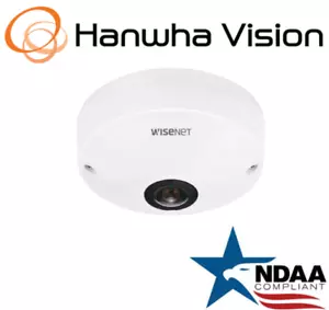Hanwha Techwin QNF-9010 12MP IP Indoor Fisheye Security Camera 1.08mm Fixed Lens - Picture 1 of 3