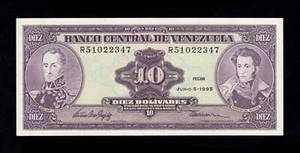 F.C. VENEZUELA , 10 BOLIVARES 1995 , S/C ( UNC ) , P.61d . - Picture 1 of 2