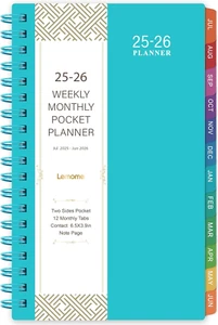 Calendario/planificador de bolsillo 2025-2026 - planificador de bolsillo semanal y mensual para monedero, J - Imagen 1 de 12