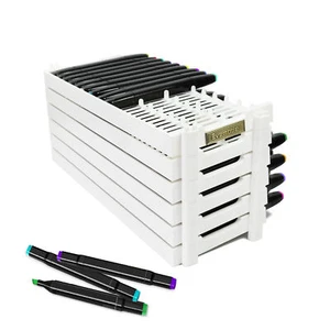 6Stk. 15*6 weiß Modell Schlitze Stifthalter Pen Rack für Kunst Marker Stifte - Picture 1 of 8