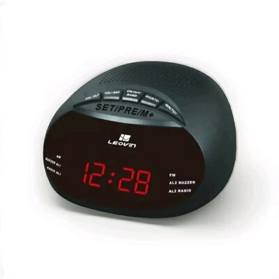 Radiosveglia Orologio Digitale LED Rosso AM/FM Snooze Timer 24H alimentatore - Immagine 1 di 3