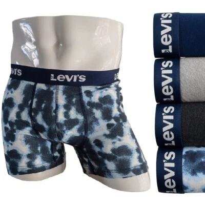 Levi's Men's Boxer Briefs 4-Pack Pouch Cotton Stretch Camouflage Grey Navy Blue - Image 1 of 4