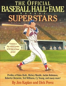 1989 BASEBALL HALL OF FAME Book of Superstars w/Poster SOFTCOVER BOOK EX-MINT - Picture 1 of 1