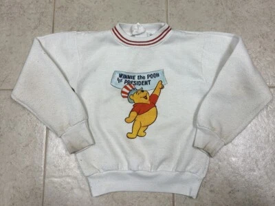70s Vintage Disney Winnie The Pooh For President Sweatshirt Youth Kids 10/12 - Image 1 of 4