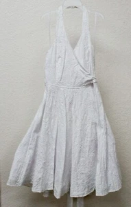 ECOLOGIE LADIES WHITE COTTON SLEEVELESS HALTER DRESS NEW WITH TAG SIZE 6 - Picture 1 of 6