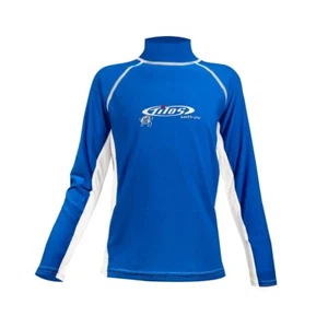 Tilos Kids Long Sleeve Rash Guard Children UV Protection Surf Swim Snorkel BLUE - Picture 1 of 1