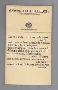 Giovani poeti tedeschi Einaudi Collezione di Poesia n. 60 1969 - Picture 1 of 1