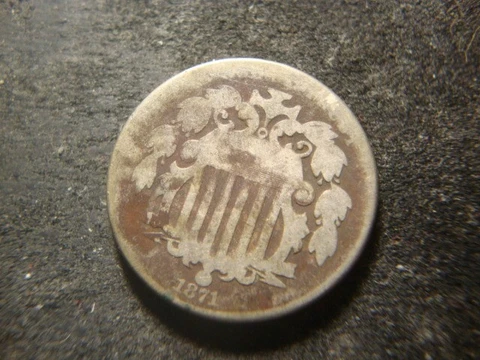 1871 Shield Nickel Nice Looking Full Date Coin MTX Cover