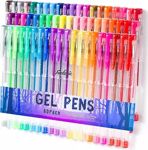 60 Set Gel Pens Colored Glitter For Coloring Books Drawing Art Marker Adult Kids - Picture 1 of 7